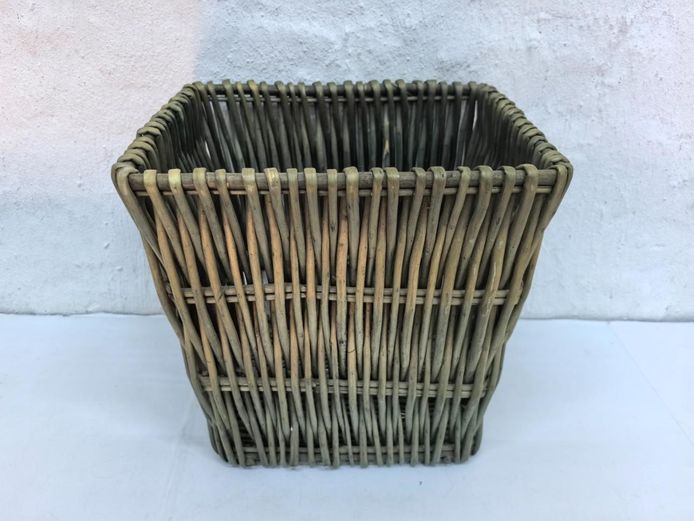 Square Tapered Woven Wicker Storage Basket