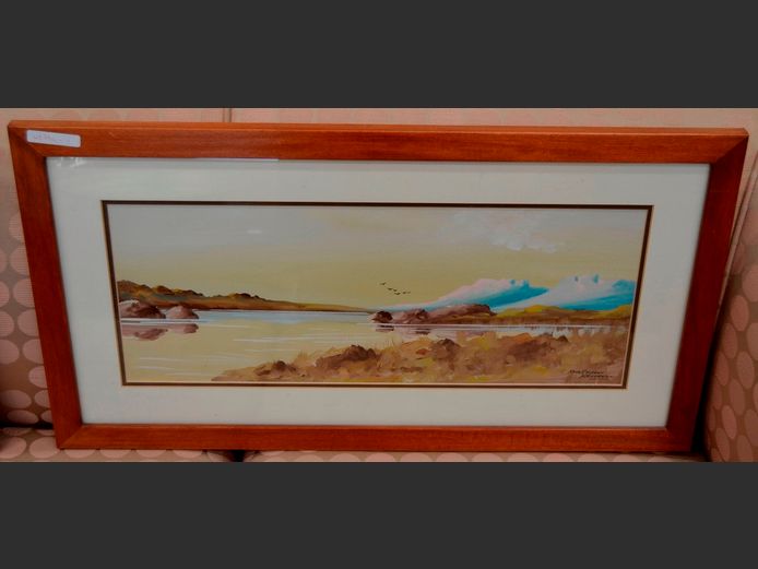 FRAMED WATERCOLOUR "NEAR CALEDON" SIGNED H. ANDERSON, 49.5 x 19.5cm