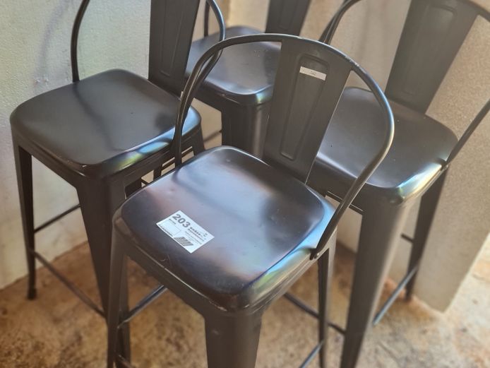 4 X STEEL BAR CHAIRS