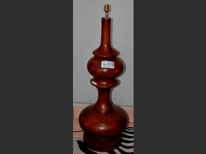 LARGE WOODEN TABLE LAMP [No shade], 86cm High