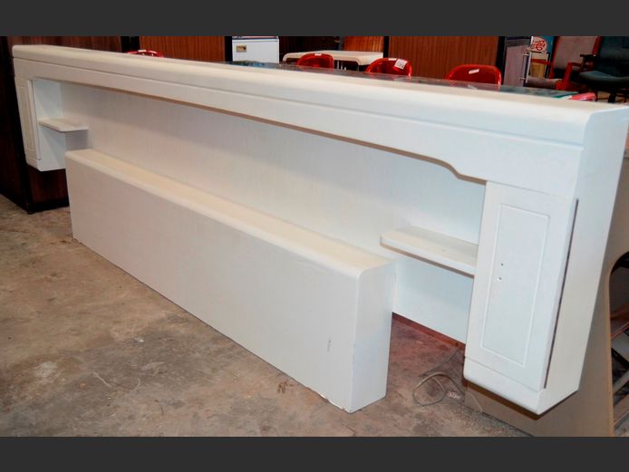 WHITE PAINTED KING SIZE HEADBOARD, 295 x 18 x 86cm