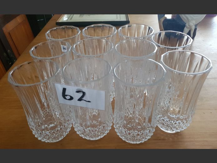 SET OF 11 CRYSTAL DRINKING GLASSES