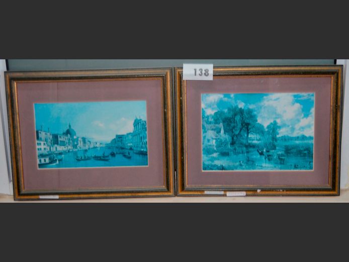 SET OF 2 FRAMED CANELETTO POSTERS, 26.18cm & 26 x 16cm