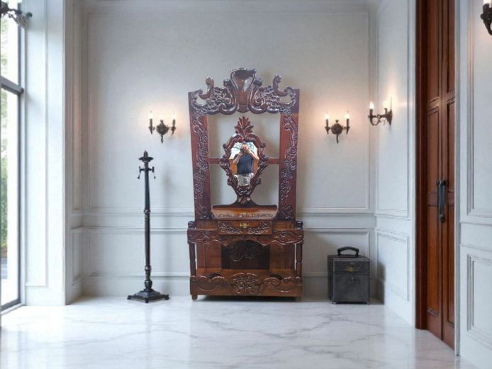Antique Colossal Ornate Wooden Entrance Hall Stand