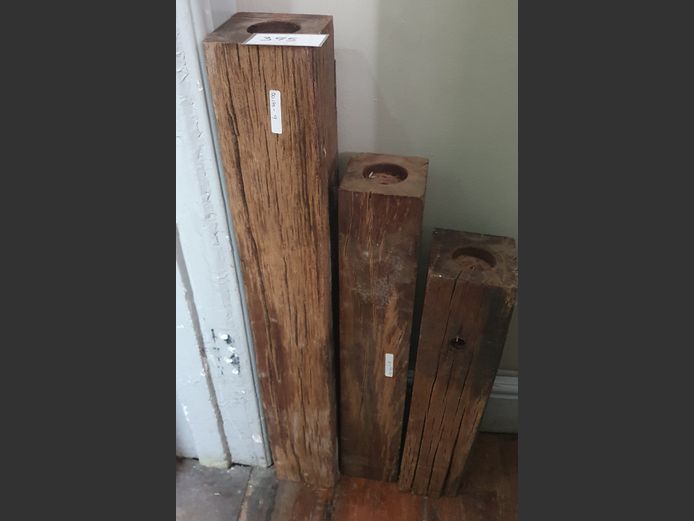 SET OF 3 SLEEPERWOOD CANDLE STANDS