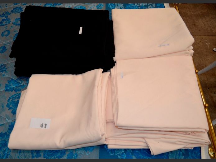 ASSORTED BLACK & BEIGE TABLECLOTHS