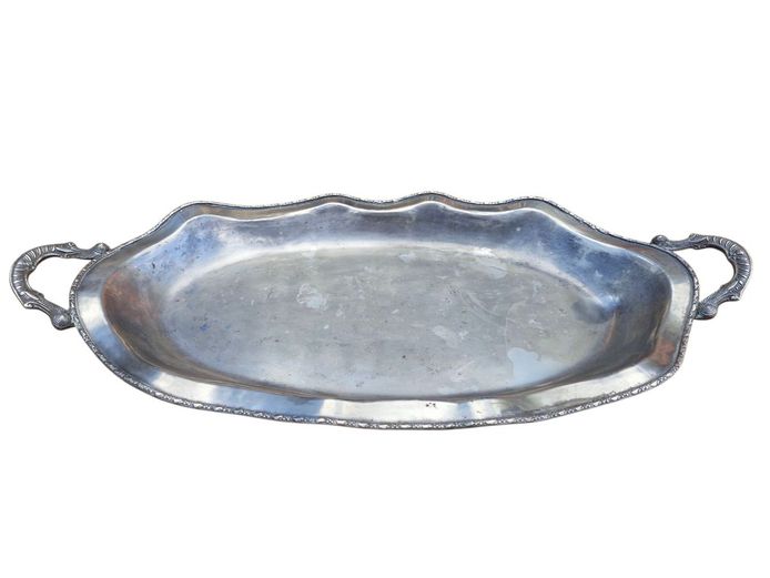 Mid-Century Silver Plated Footed Waiter's Tray