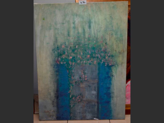 UNFRAMED ABSTRACT OIL ON CANVAS "SPRING", 120 x 90cm