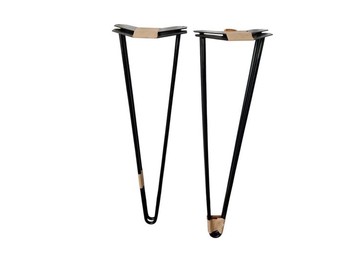 4-Piece Black Metal Hairpin Table Legs (71cm H)