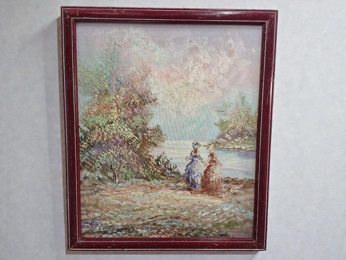 Impressionist Style Landscape Painting, Framed 