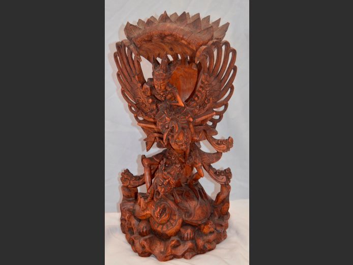 HAND CARVED VISHNU SCULPTURE, 43cm High