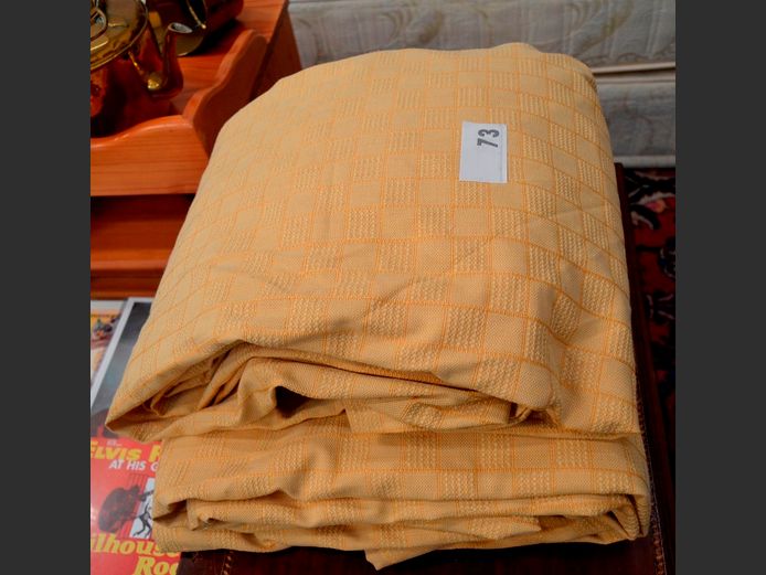 PAIR SQUARE PATTERNED LINED CURTAINS