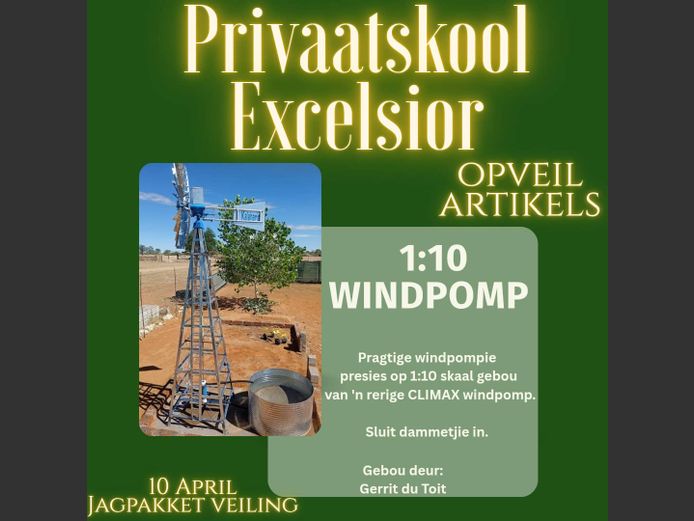 1:10 WINDPOMP | RIVAATSKOOL EXCELSIOR JAGPAKKETTE AANLYN VEILING