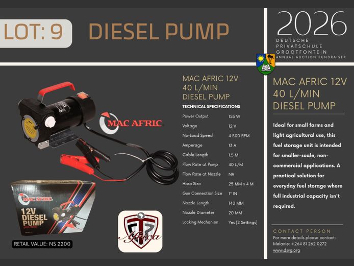 DEUTSCHE PRIVATSCHULE GROOTFONTEIN | DIESEL PUMP