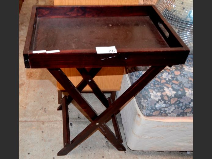 STAINED PINE BUTLER'S TRAY, 60 x 41 x 75cm