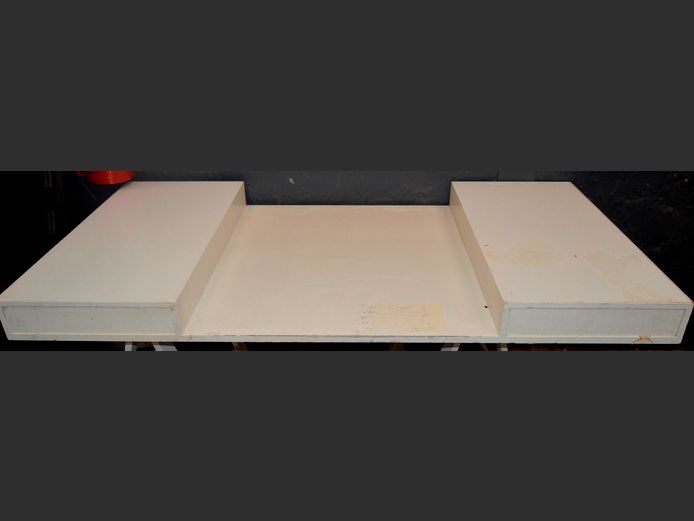 WHITE 2-DRAWER DESK TOP, 180 x 90cm