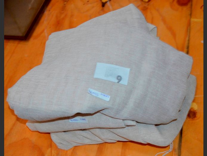 SET OF 3 DROPS BEIGE CURTAINS