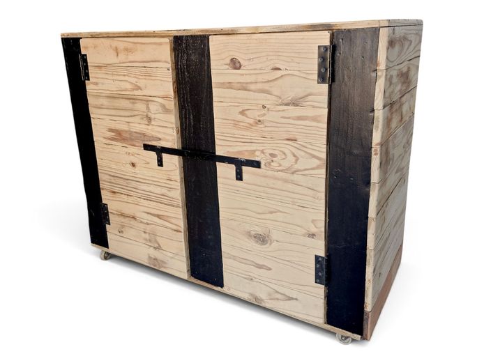 Rustic Reclaimed Timber Mobile Storage Sideboard