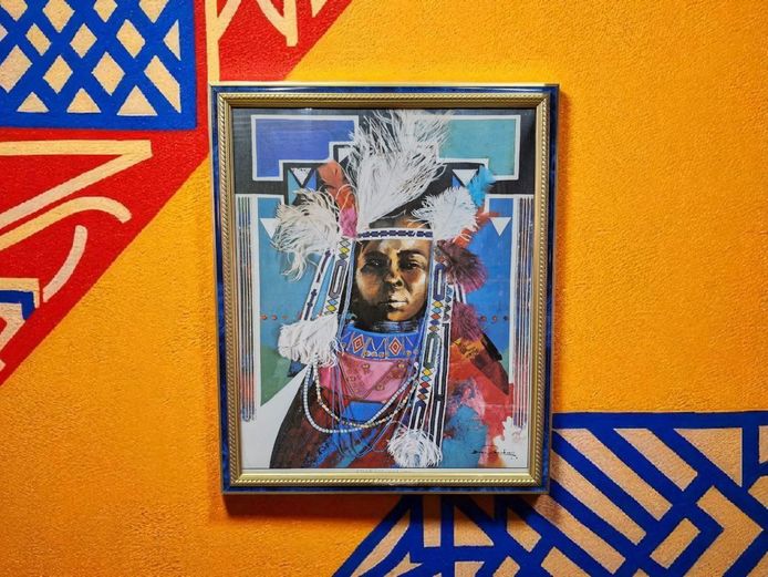 Derric Van Rensburg "N'Debele in Full National Costume" Framed Print
