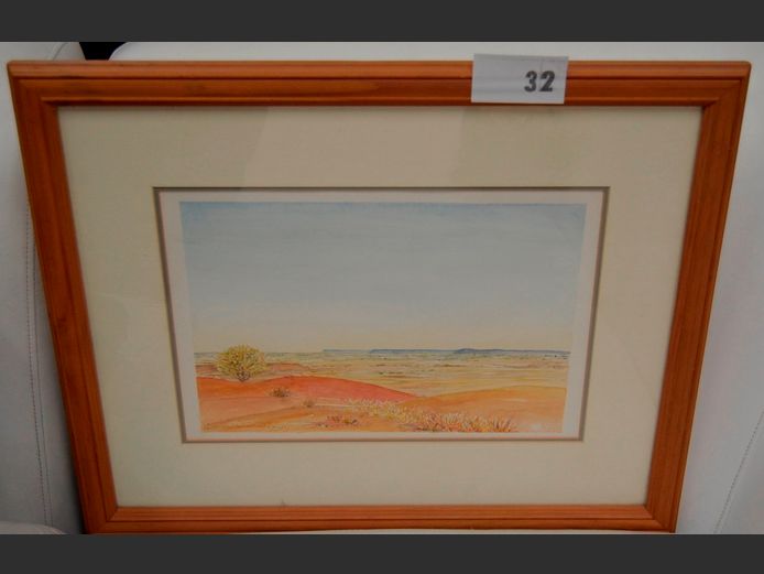 FRAMED WATERCOLOUR "LANDSCAPE", 32.5 x 22.5cm