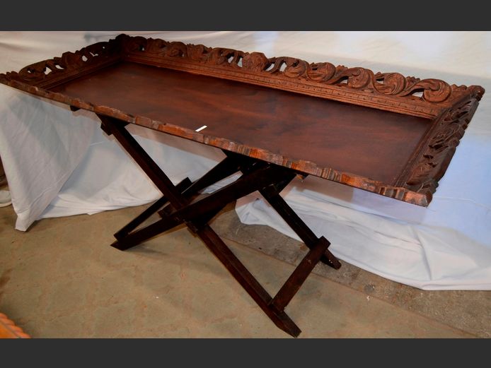 AFRICAN CARVED BUTLER'S TRAY, 170 x 65 x 76cm