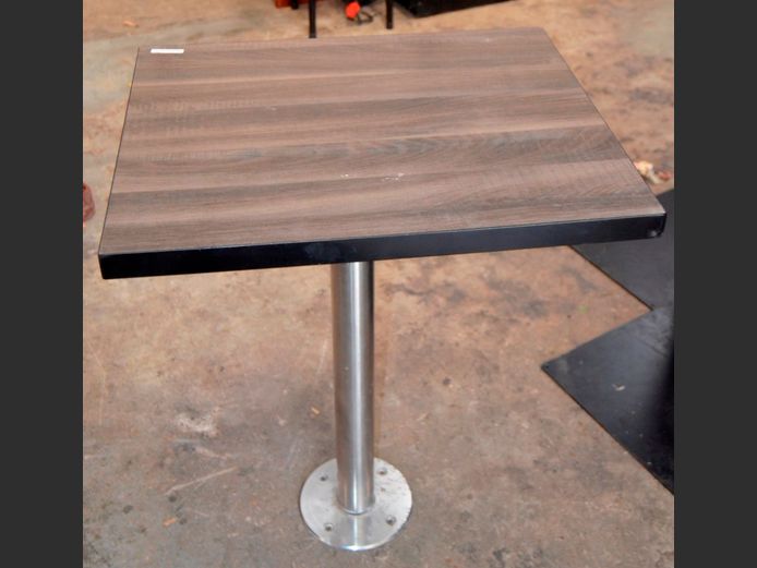 PAIR SMALL FLOOR MOUNT 2-SEATER RESTAURANT TABLES [Tops need attaching], 60 x 50 x 77cm