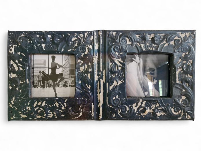 Vintage Metal Pressed Ceiling Plate Picture Frame