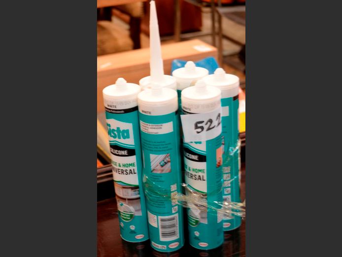 LOT: 6 x TUBES SISTA WHITE SILICONE [Condition unknown]