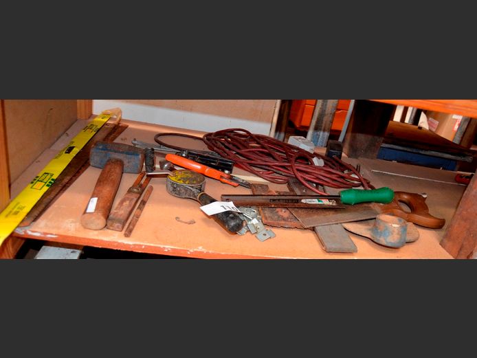 HAND DRILL, HAMMER, HACKSAWS, etc