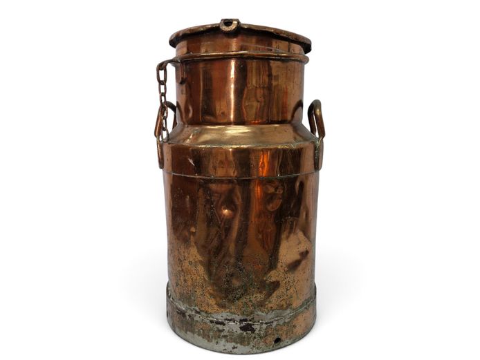 Vintage Copper & Brass Dairy Milk Churn