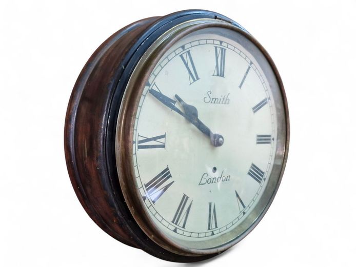 Large Vintage Smiths Clock in Metal Casing