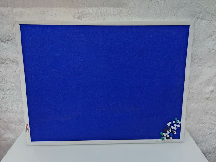 Parrot Products Royal Blue Felt Notice Pin Board with Aluminium Frame