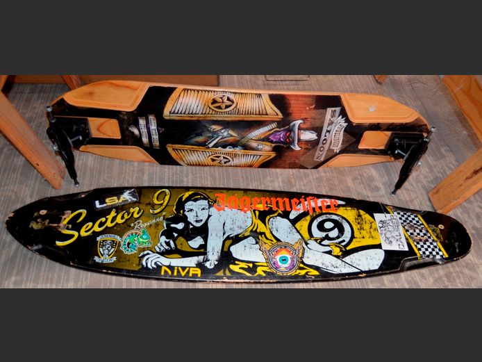 LOT: 2 x LONGBOARD DECKS [No wheels], 91cm & 106cm Long