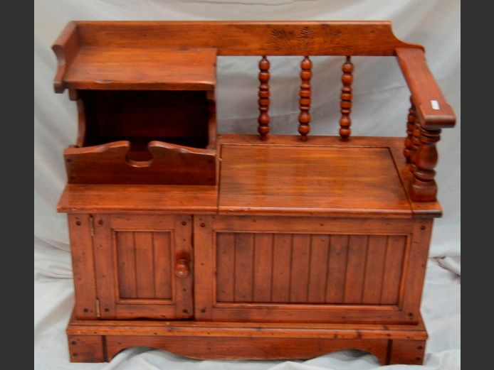PINE SINGLE DOOR TELEPHONE TABLE WITH STORAGE SPACE, 94 x 46 x 76cm