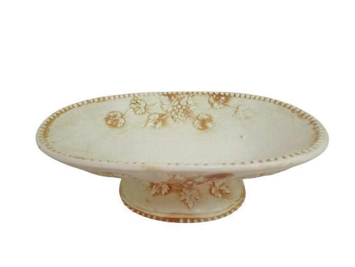 Vintage Decorative Pedestal Bowl with Vine Motif