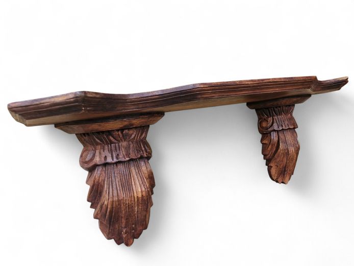 Vintage Carved Wooden Console Shelf