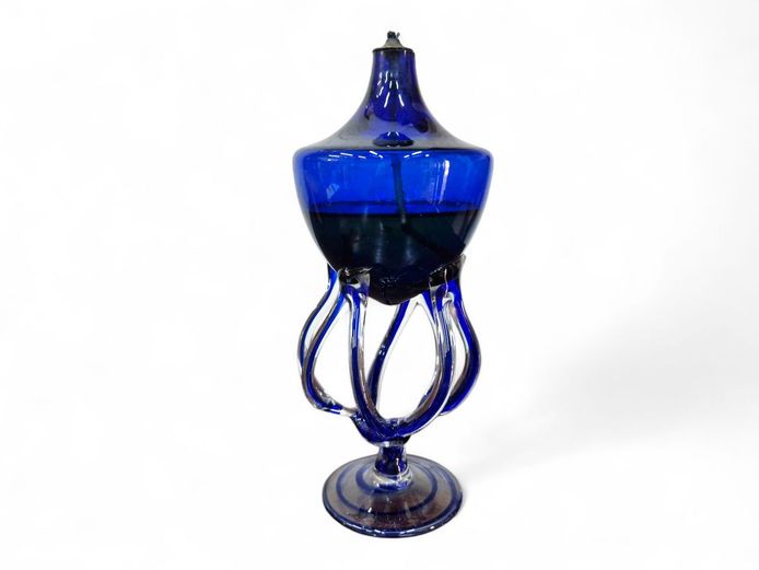 Vintage Jozefina Krosno Handblown Glass Oil Lamp