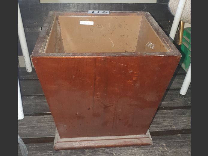 IMBUIA & METAL OFFICE BIN