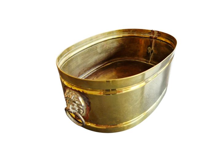 Vintage Brass Lion Head Handles Jardiére
