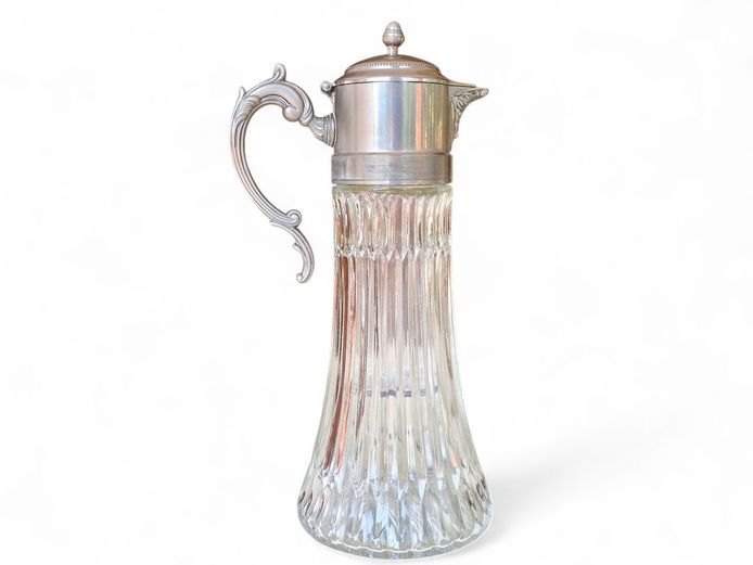 Victorian Silver Plated & Glass Claret Jug