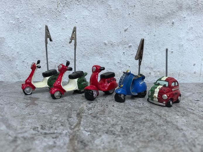 Italian Miniature Vespa Scooter Card Holders