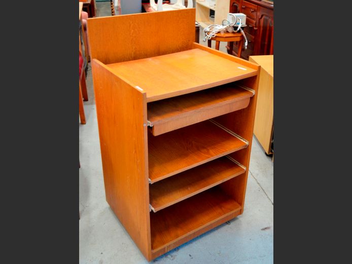 OAK PRINTER STAND, 60 x 52 x 109cm