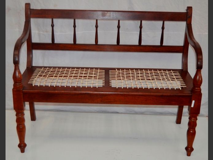 IMBUIA 2-SEATER RIEMPIE BENCH, 120 x 54cm