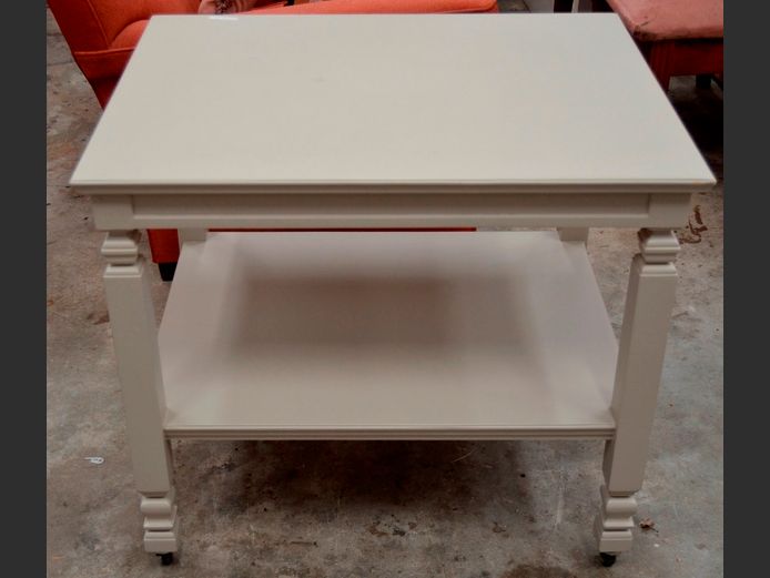 CREAM PAINTED COFFEE TABLE WITH BOTTOM SHELF, 74 x 59 x 66cm