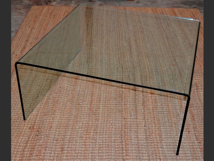 SQUARE GLASS COFFEE TABLE, 90 x 90 x 40cm