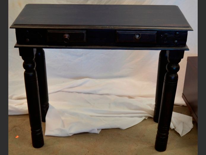 DARKWOOD 2-DRAWER HALL TABLE, 88 x 40 x 76cm