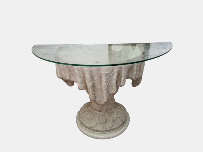 Neoclassical Demi-Lune Console Table 
