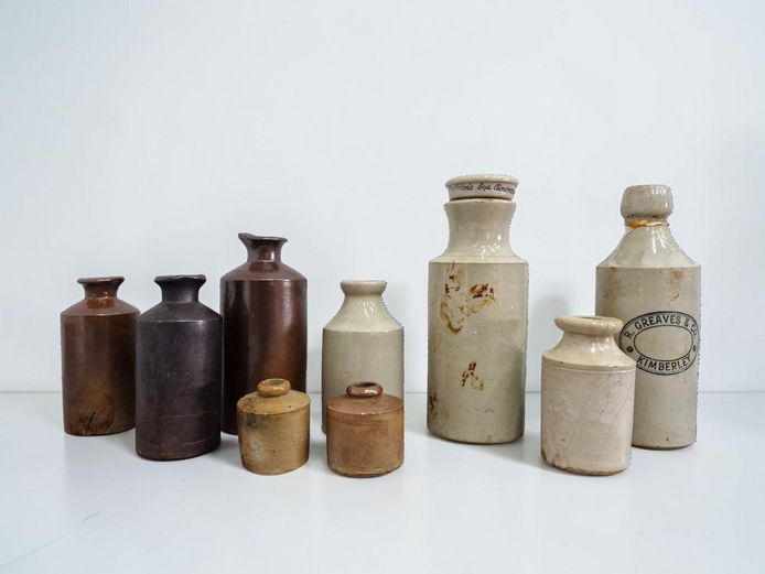 Collection of Antique Glazed Stoneware