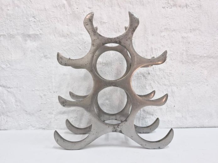 Cast Aluminium 6-Bottle Table Top Wine Rack