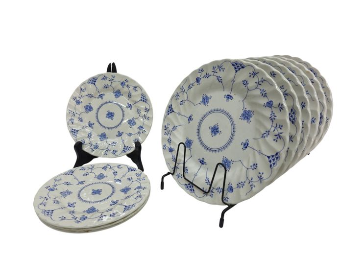 10-Piece Vintage Myott "Finlandia" Blue & White Ironstone Service Set